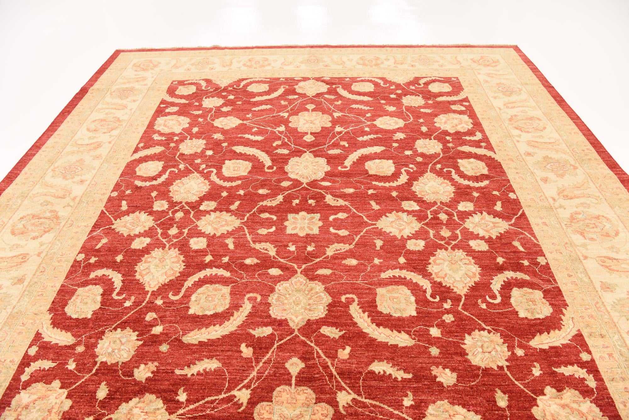 10' x 13' Hand Knotted Peshawar Ziegler Rug