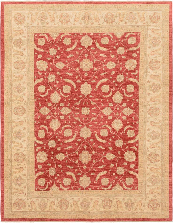 Detail image of 10' x 13' Hand Knotted Peshawar Ziegler Rug