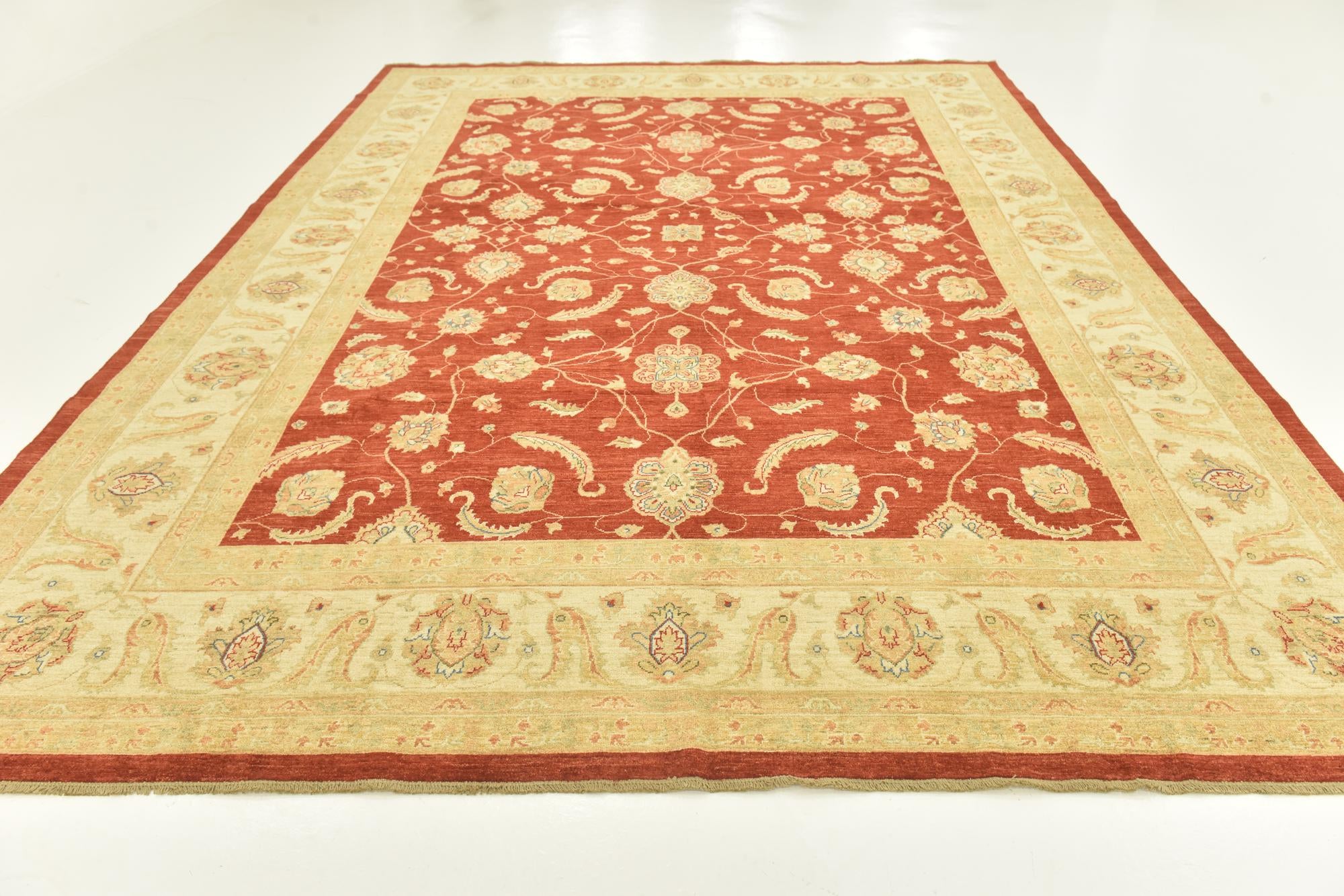 9' 10 x 13' 3 Hand Knotted Peshawar Ziegler Rug