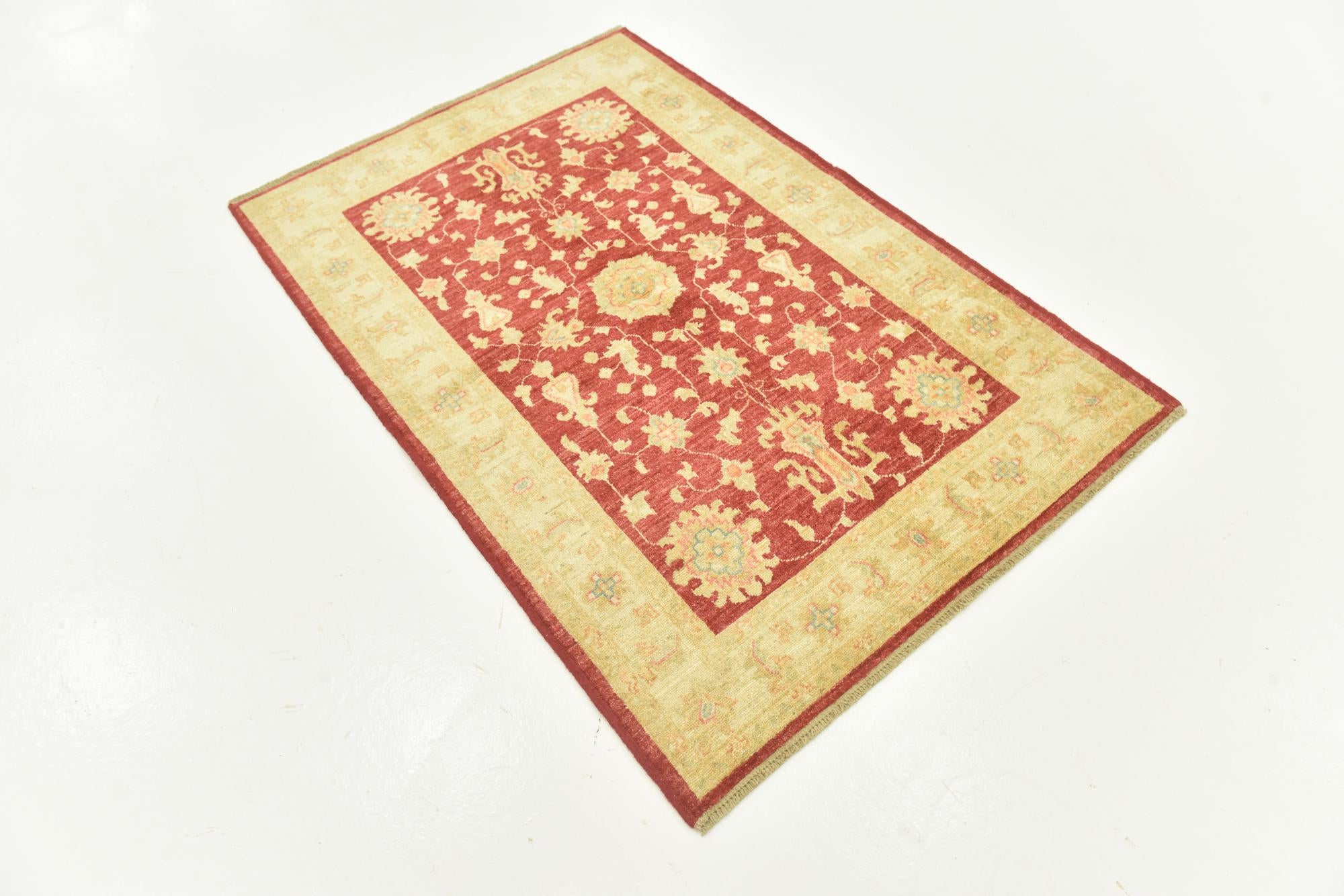 3' 4 x 5' Hand Knotted Peshawar Ziegler Rug