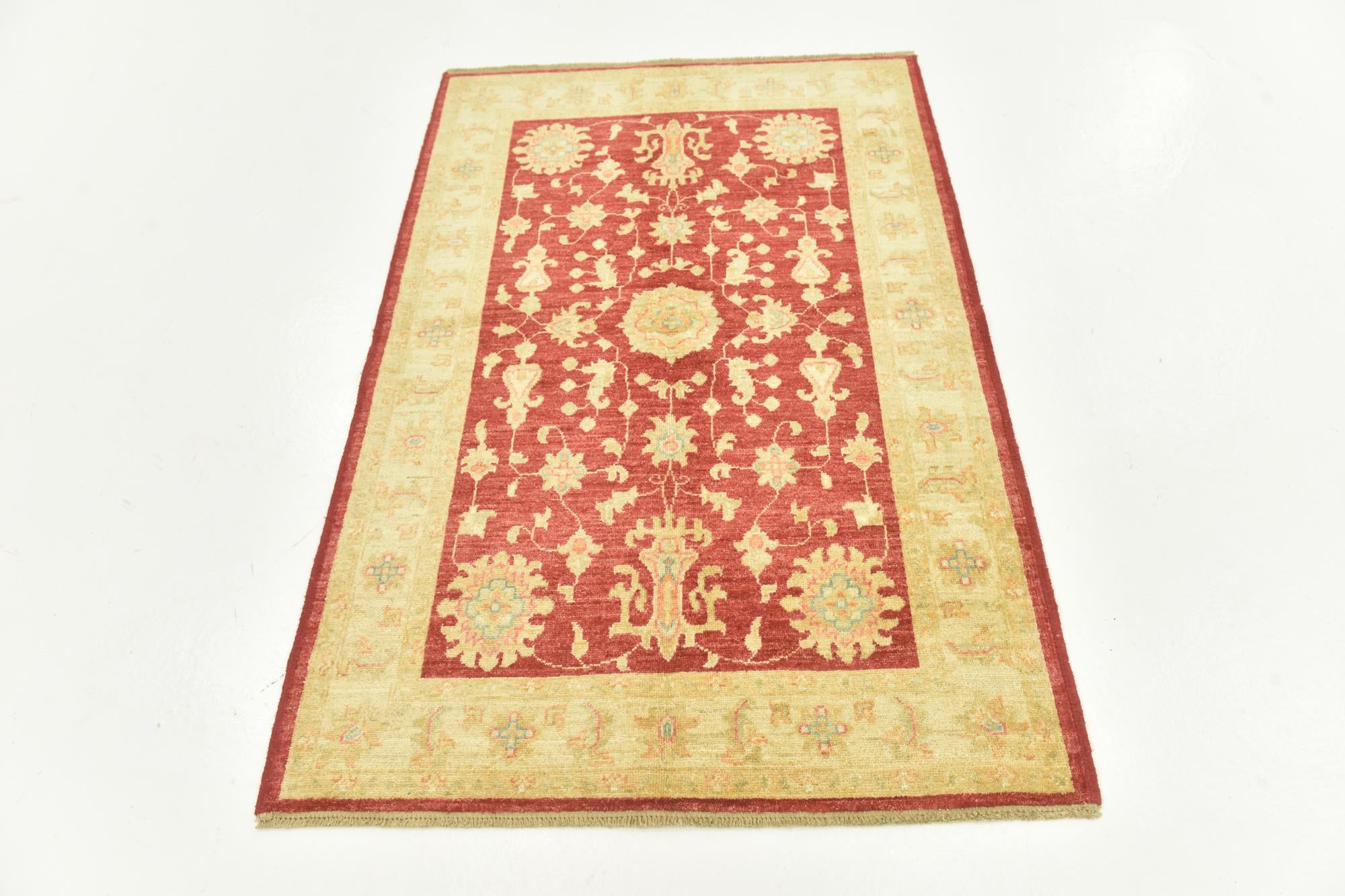 3' 4 x 5' Hand Knotted Peshawar Ziegler Rug