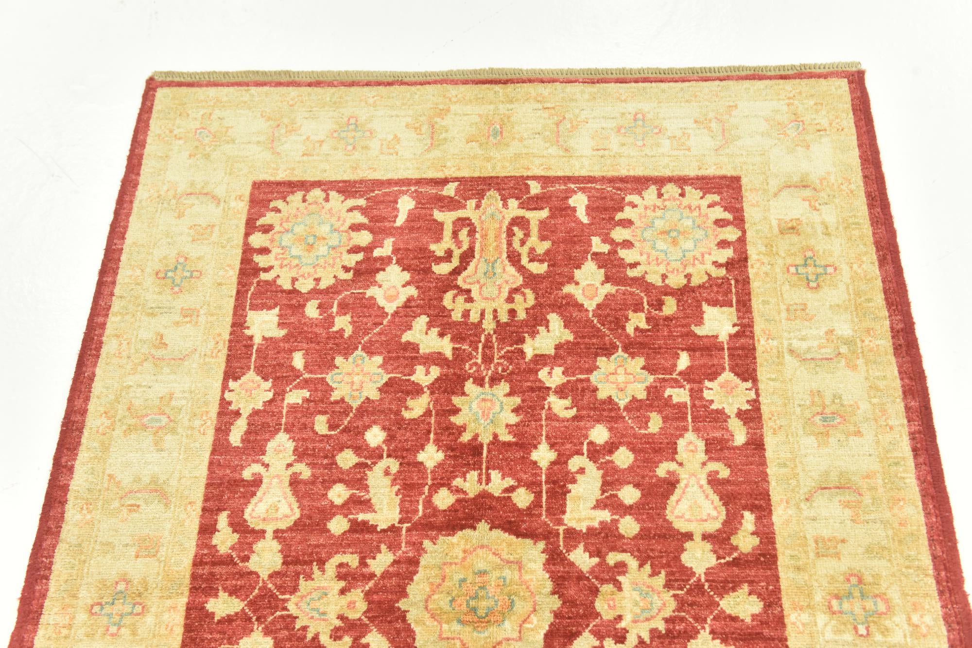 3' 4 x 5' Hand Knotted Peshawar Ziegler Rug