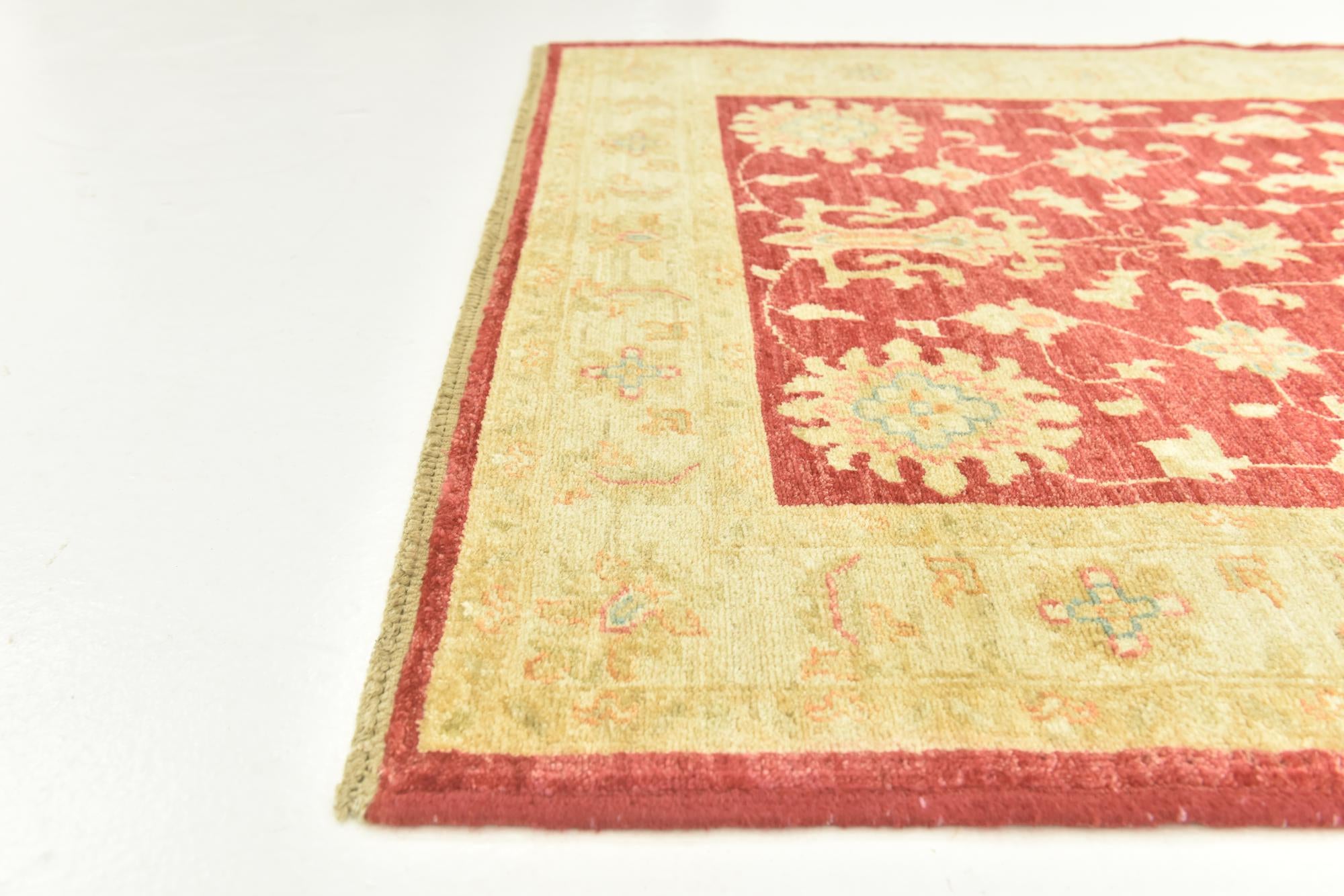 3' 4 x 5' Hand Knotted Peshawar Ziegler Rug