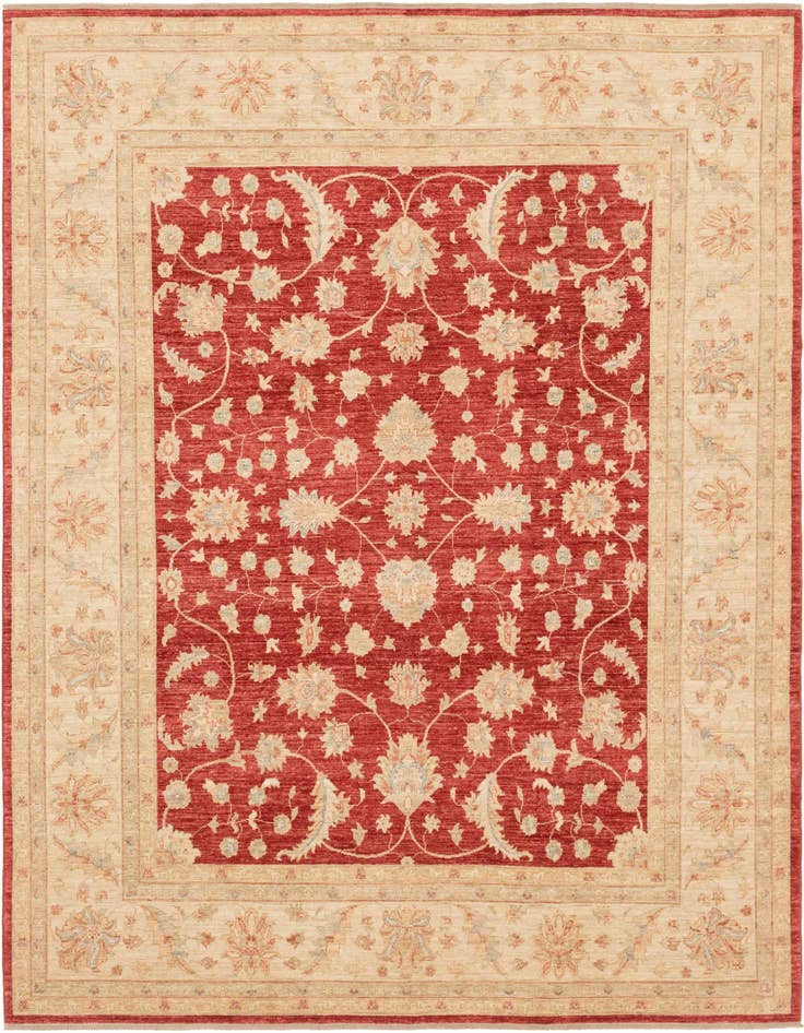 Detail image of 8' 3 x 9' 9 Hand Knotted Peshawar Ziegler Rug
