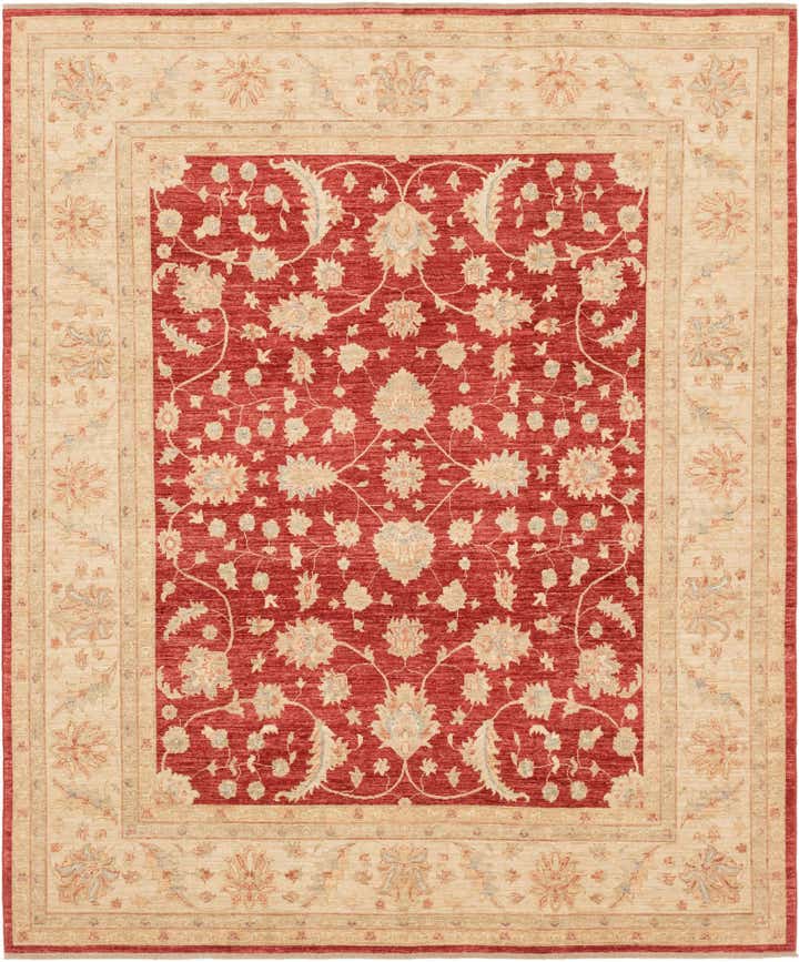 8' 3 x 9' 9 Hand Knotted Peshawar Ziegler Rug