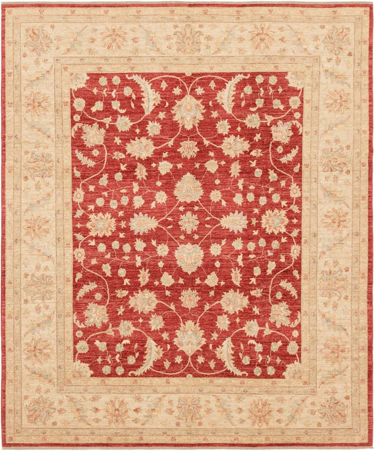 Detail image of 8' 3 x 9' 9 Hand Knotted Peshawar Ziegler Rug