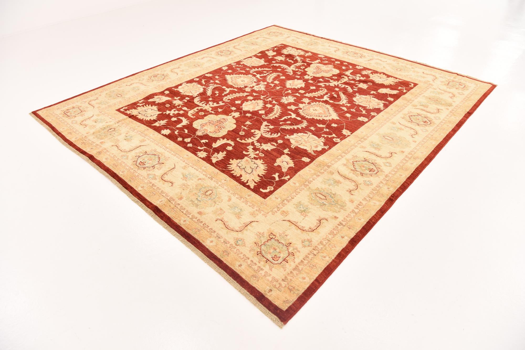 8' 3 x 9' 3 Hand Knotted Peshawar Ziegler Rug