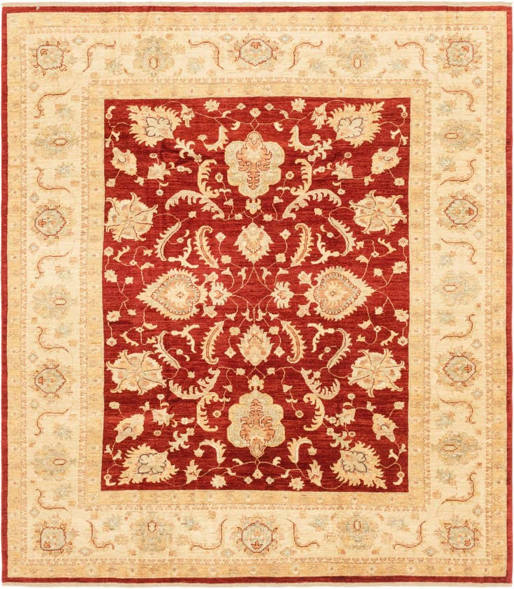 Detail image of 8' 3 x 9' 3 Hand Knotted Peshawar Ziegler Rug