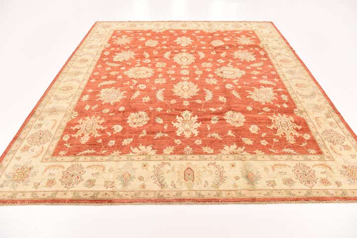 8' 4 x 9' 9 Hand Knotted Peshawar Ziegler Rug