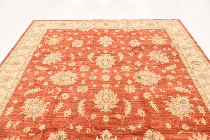 Detail image of 8' 4 x 9' 9 Hand Knotted Peshawar Ziegler Rug