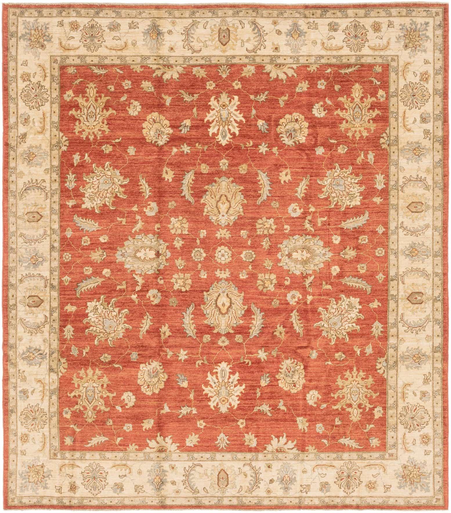 8' 4 x 9' 9 Hand Knotted Peshawar Ziegler Rug