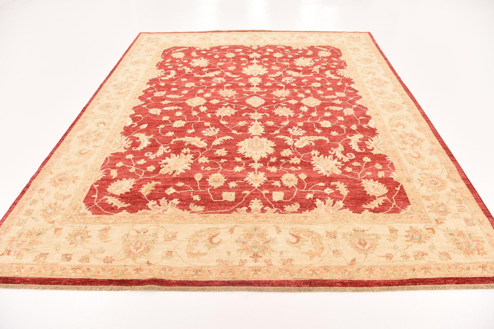8' 1 x 9' 7 Hand Knotted Peshawar Ziegler Rug