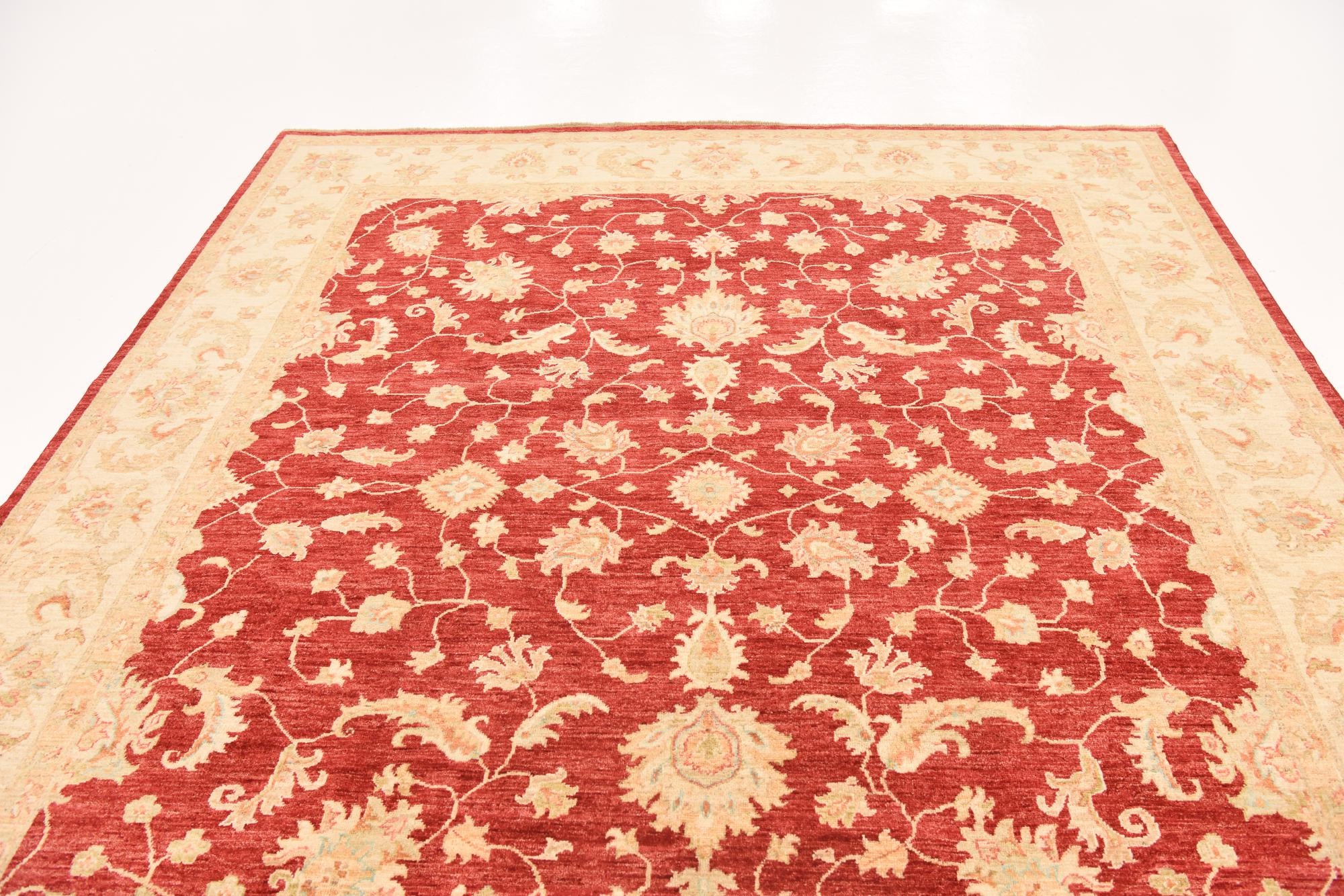 8' 1 x 9' 7 Hand Knotted Peshawar Ziegler Rug