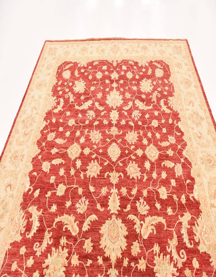 Detail image of 8' 1 x 9' 7 Hand Knotted Peshawar Ziegler Rug