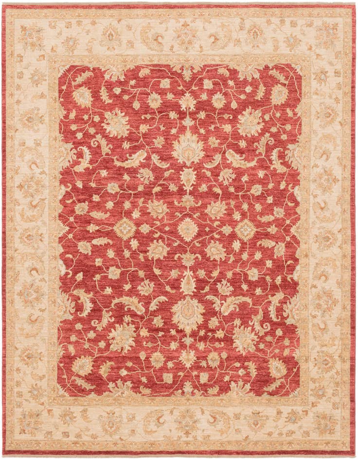 Detail image of 8' 1 x 9' 7 Hand Knotted Peshawar Ziegler Rug