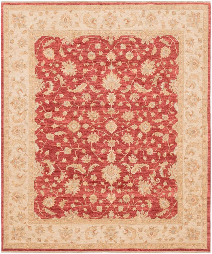 Detail image of 8' 1 x 9' 7 Hand Knotted Peshawar Ziegler Rug