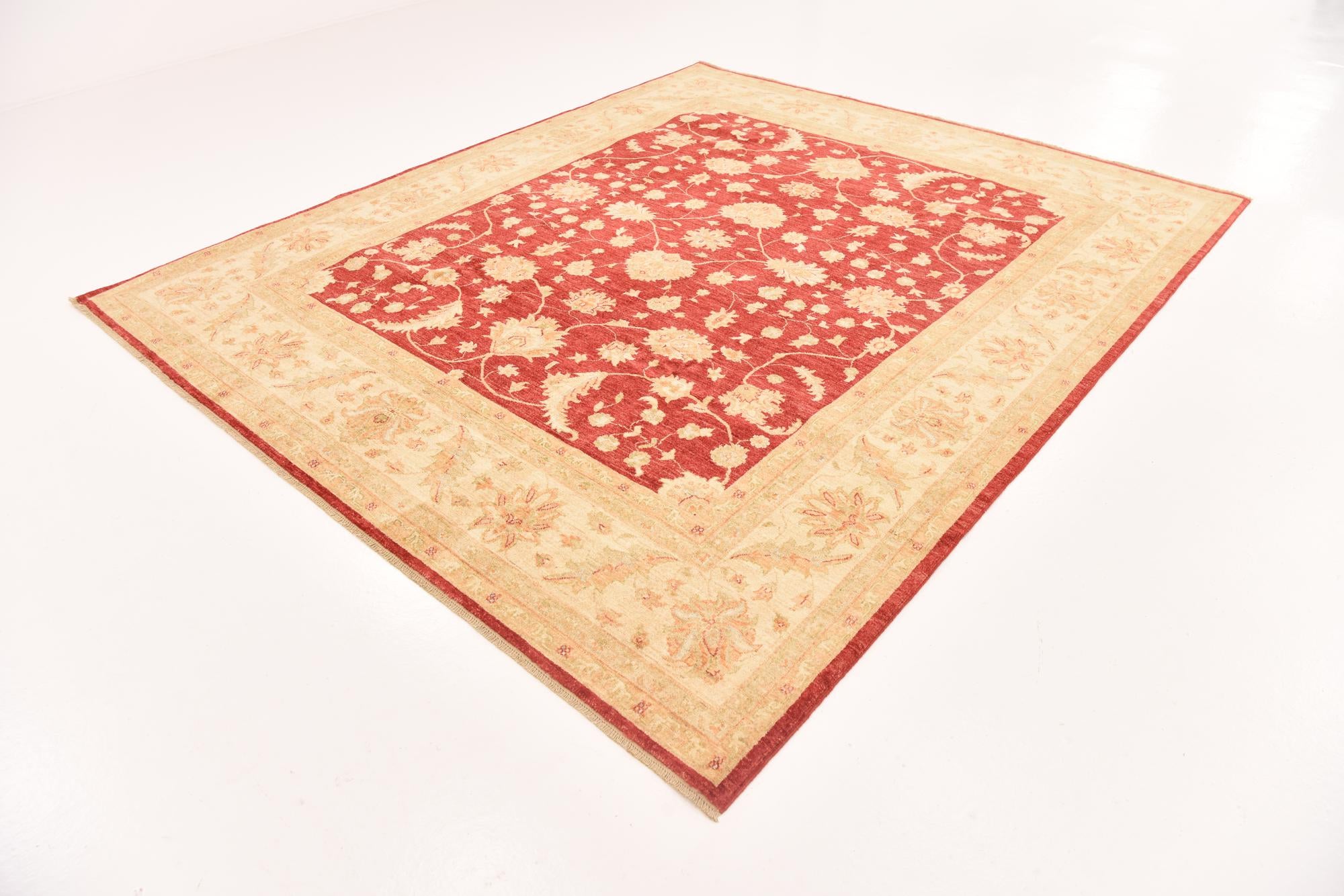 8' 3 x 9' 8 Hand Knotted Peshawar Ziegler Rug