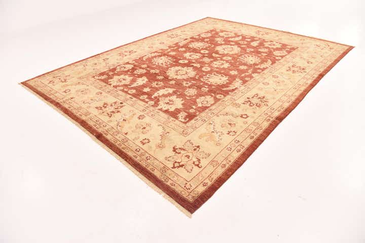 8' 11 x 12' 3 Hand Knotted Peshawar Ziegler Rug