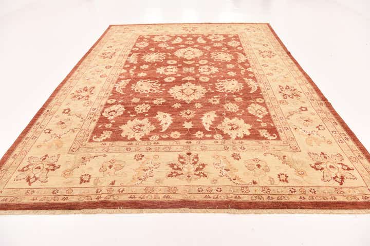 8' 11 x 12' 3 Hand Knotted Peshawar Ziegler Rug