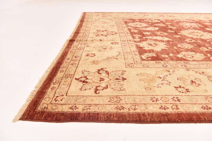 8' 11 x 12' 3 Hand Knotted Peshawar Ziegler Rug