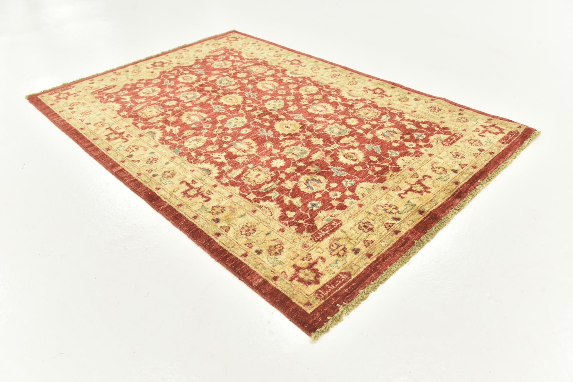 3' 5 x 5' Hand Knotted Peshawar Ziegler Rug