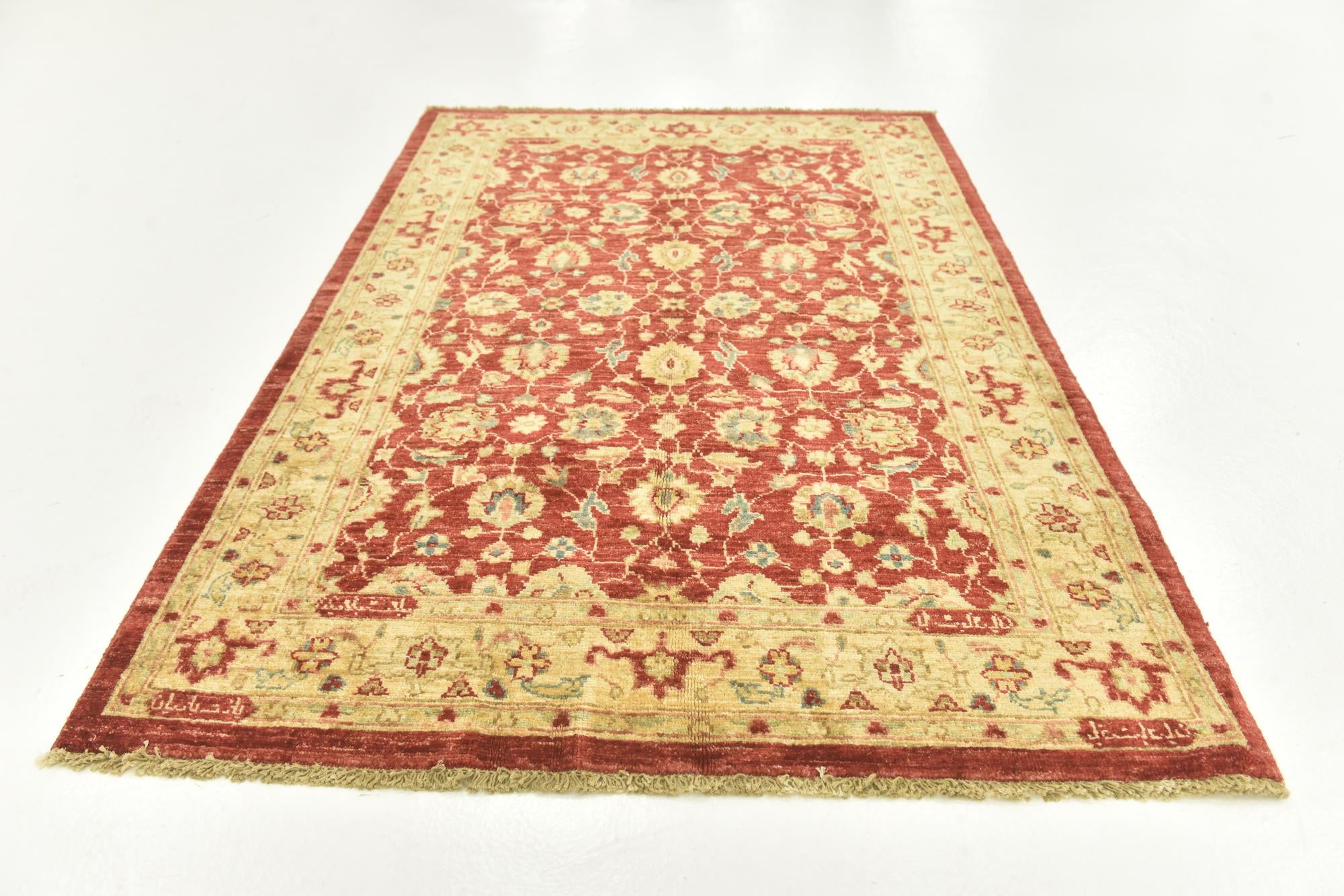 3' 5 x 5' Hand Knotted Peshawar Ziegler Rug