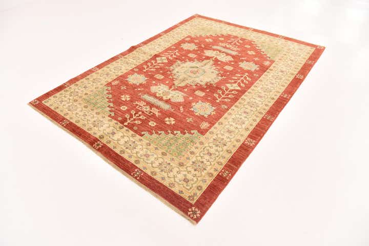 5' 9 x 7' 11 Hand Knotted Peshawar Ziegler Rug