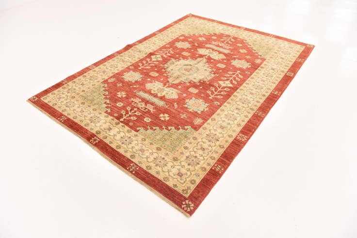 Detail image of 5' 9 x 7' 11 Hand Knotted Peshawar Ziegler Rug