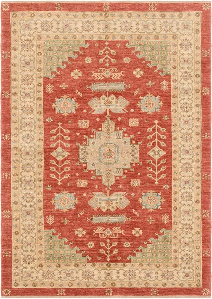 5' 9 x 7' 11 Hand Knotted Peshawar Ziegler Rug