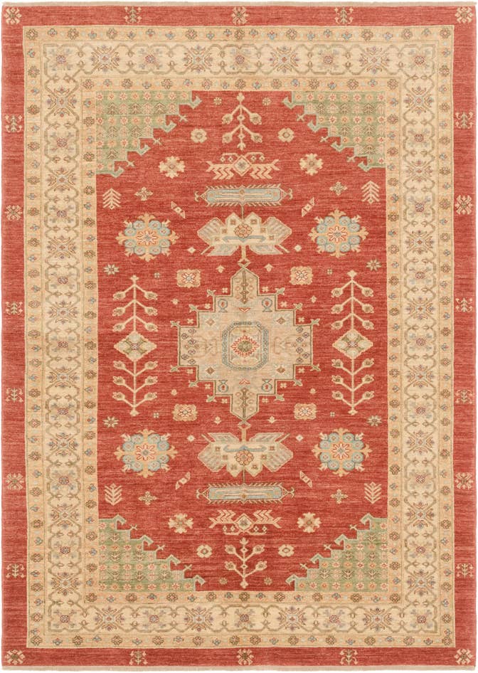 Detail image of 5' 9 x 7' 11 Hand Knotted Peshawar Ziegler Rug