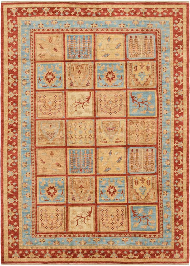 6' 9 x 10' Hand Knotted Peshawar Ziegler Rug