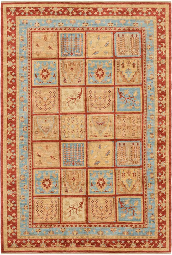 6' 9 x 10' Hand Knotted Peshawar Ziegler Rug