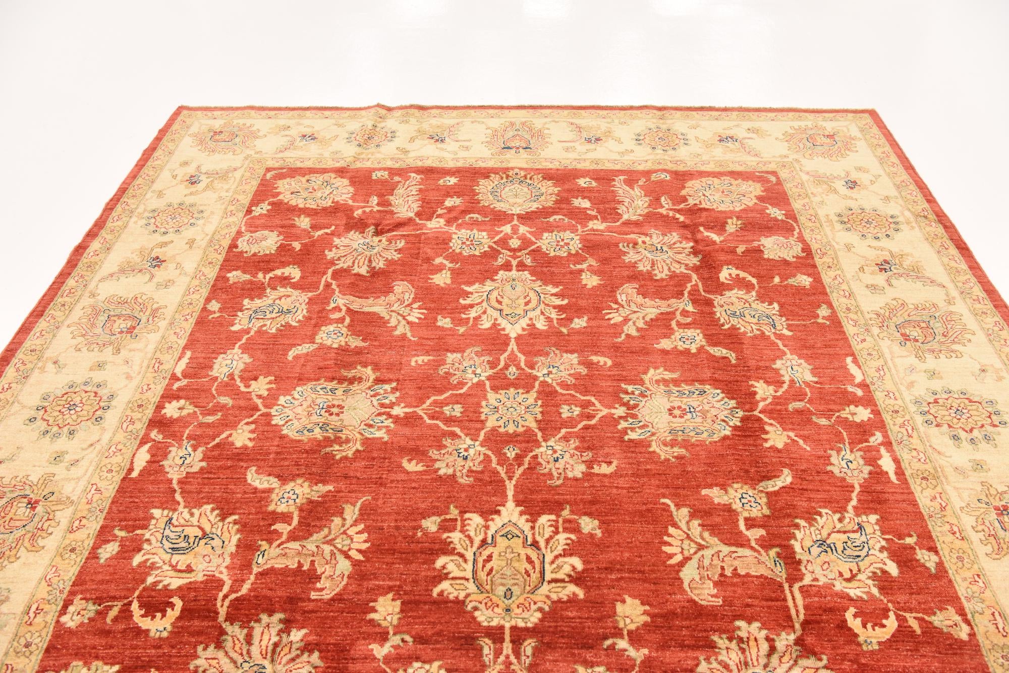 8' x 9' 6 Hand Knotted Peshawar Ziegler Rug