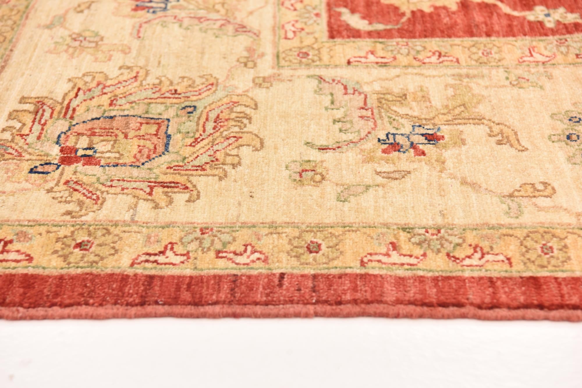 8' x 9' 6 Hand Knotted Peshawar Ziegler Rug