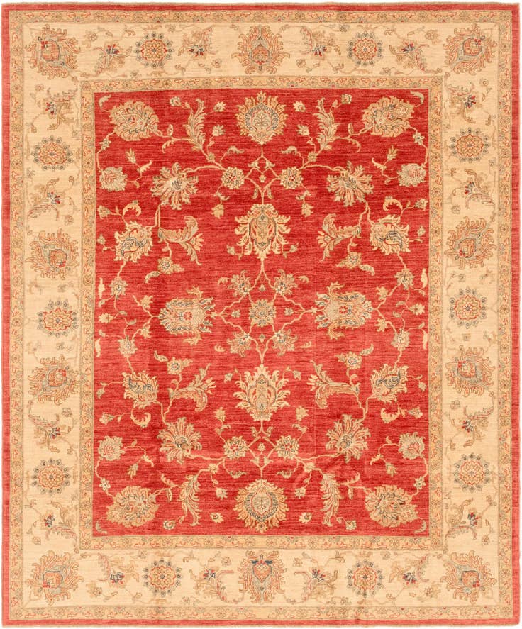Detail image of 8' x 9' 6 Hand Knotted Peshawar Ziegler Rug