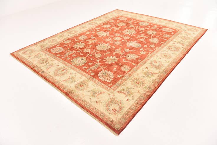 Detail image of 7' 10 x 9' 11 Hand Knotted Peshawar Ziegler Rug