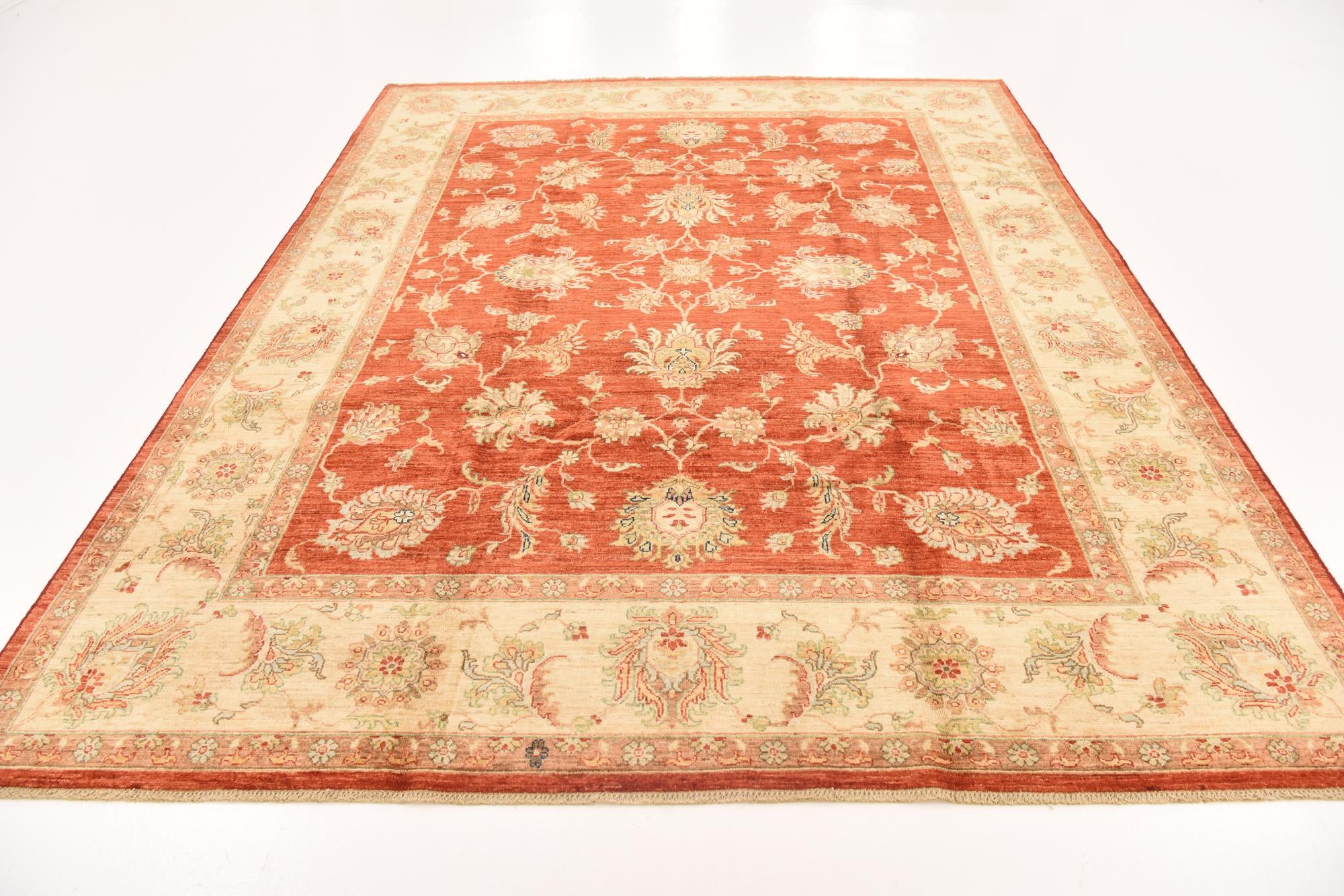240cm x 300cm anudado a mano Peshawar Ziegler Alfombra