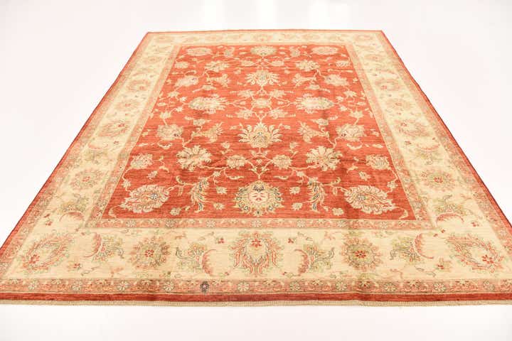 7' 10 x 9' 11 Hand Knotted Peshawar Ziegler Rug