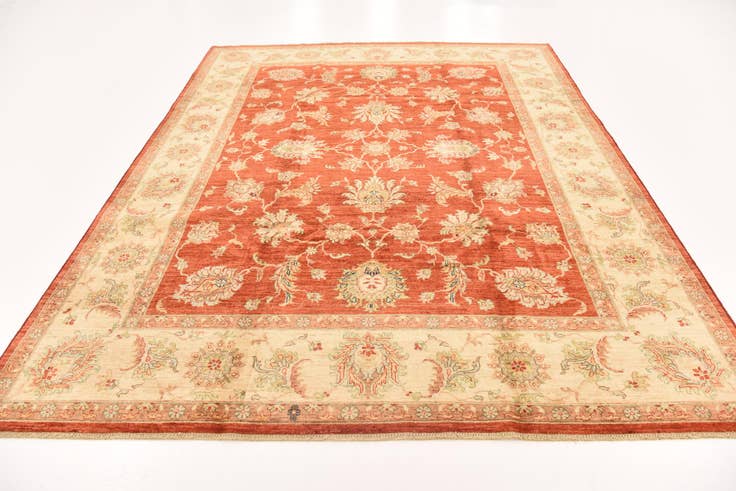Detail image of 7' 10 x 9' 11 Hand Knotted Peshawar Ziegler Rug