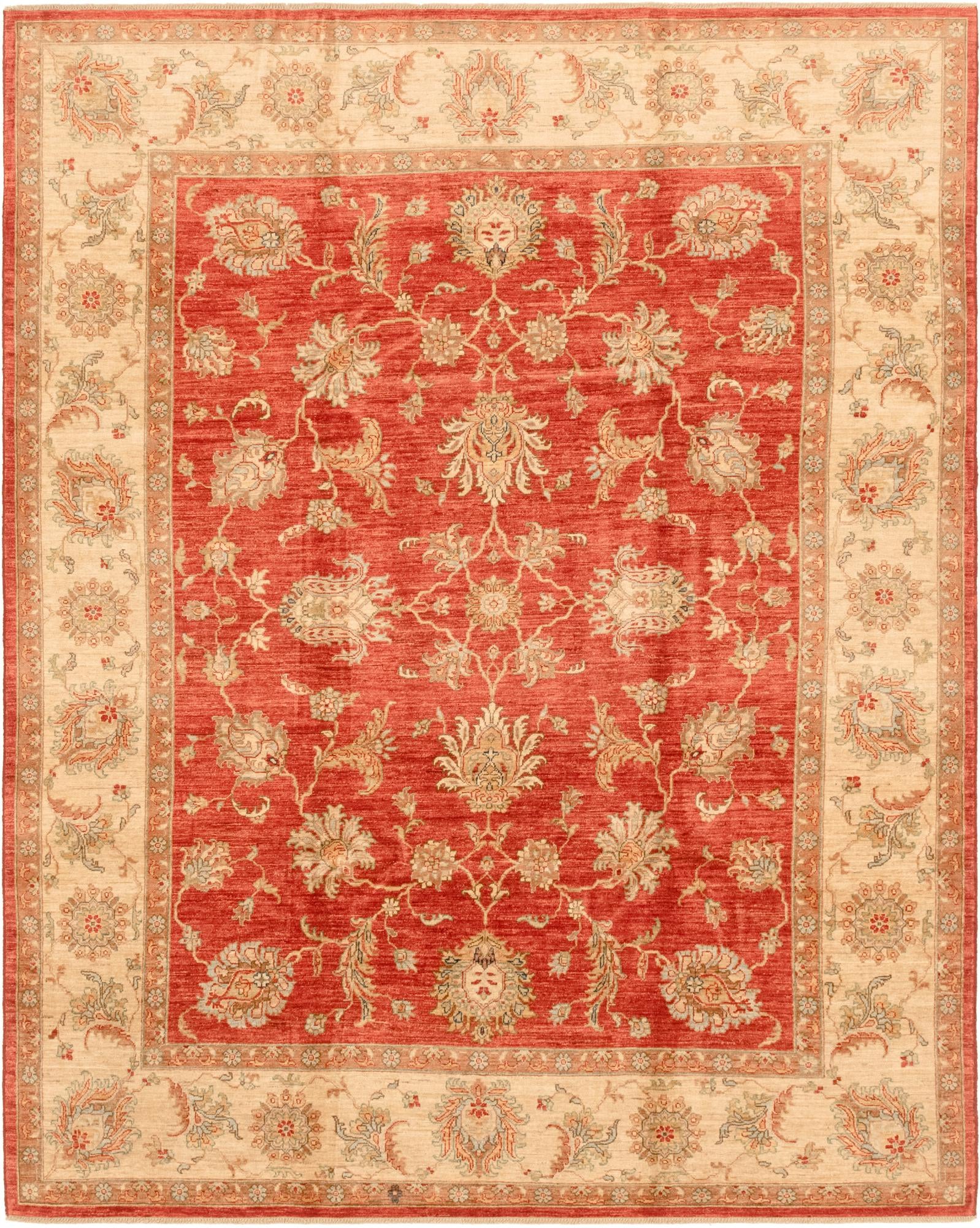 7' 10 x 9' 11 Hand Knotted Peshawar Ziegler Rug