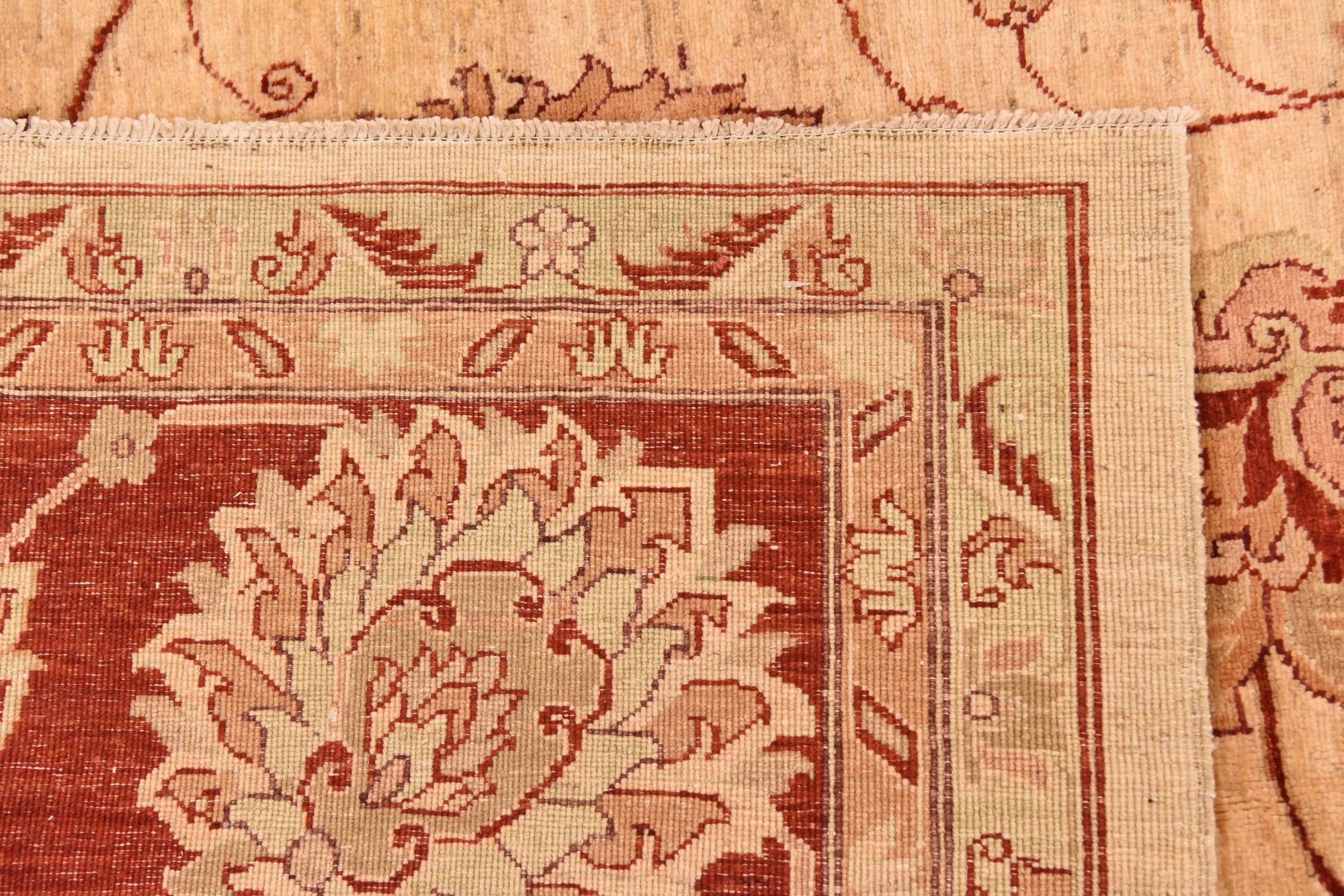 10' 11 x 14' 9 Hand Knotted Peshawar Ziegler Rug