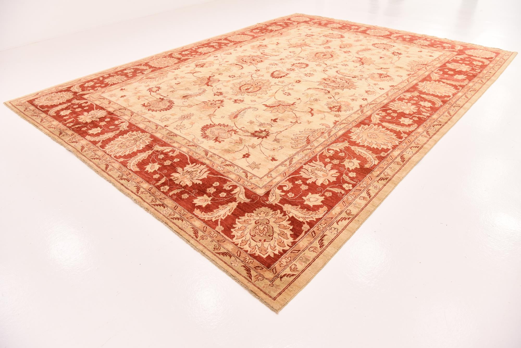 10' 11 x 14' 9 Hand Knotted Peshawar Ziegler Rug