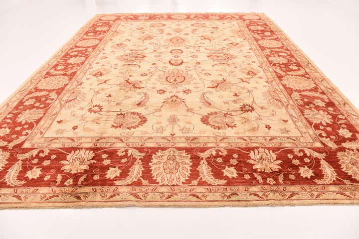 10' 11 x 14' 9 Hand Knotted Peshawar Ziegler Rug