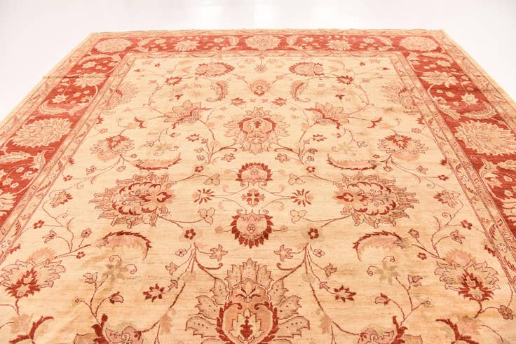 Detail image of 10' 11 x 14' 9 Hand Knotted Peshawar Ziegler Rug