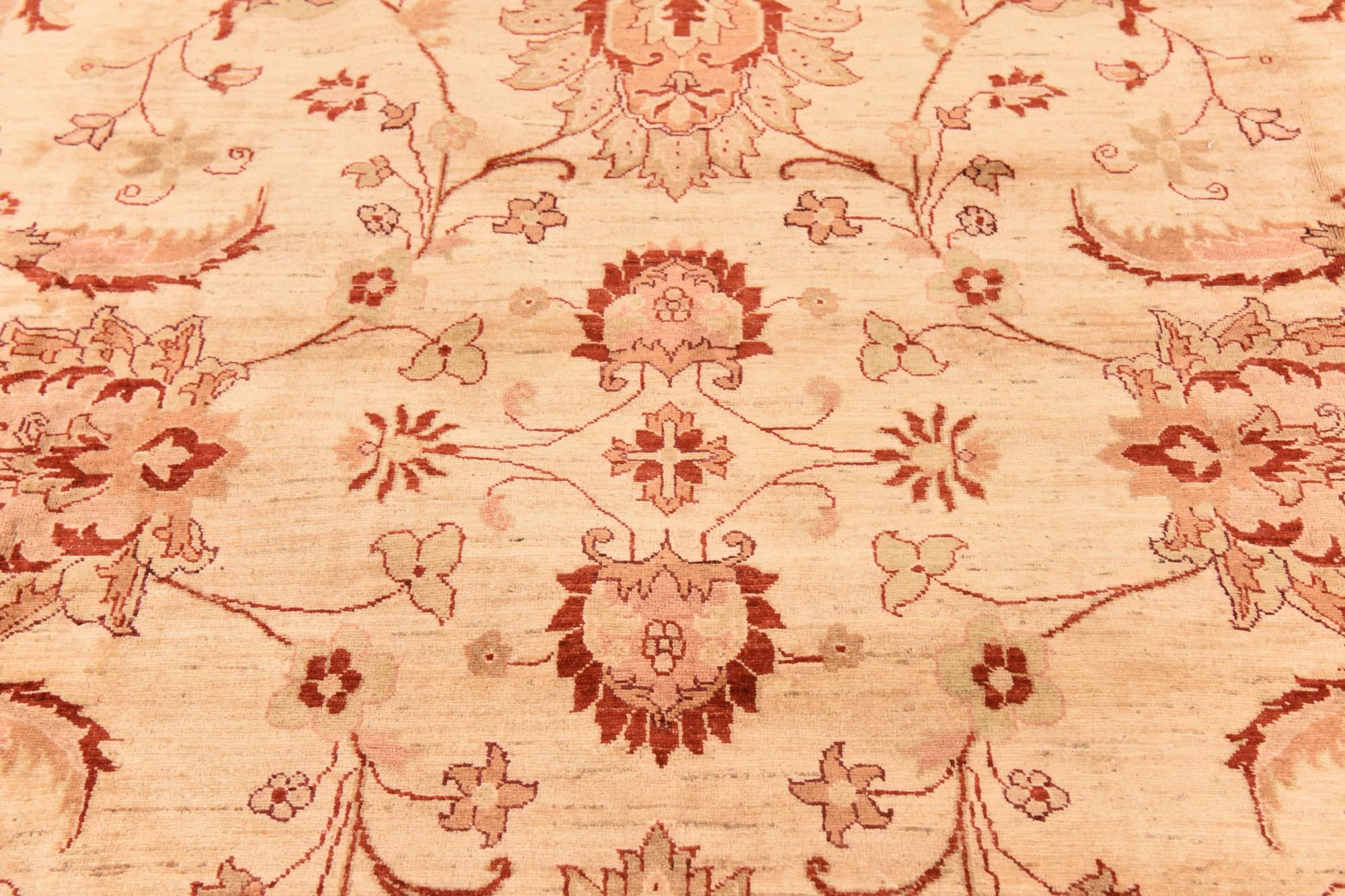 10' 11 x 14' 9 Hand Knotted Peshawar Ziegler Rug
