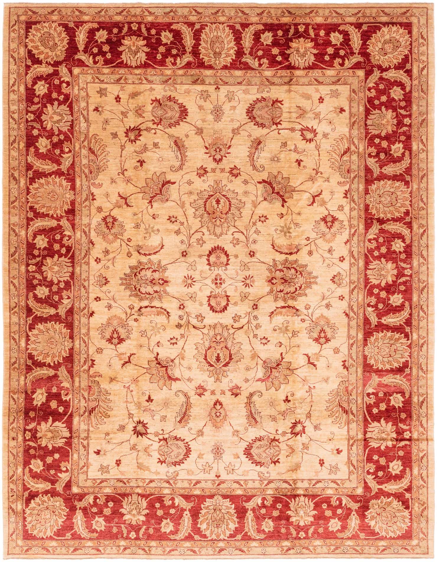 10' 11 x 14' 9 Hand Knotted Peshawar Ziegler Rug