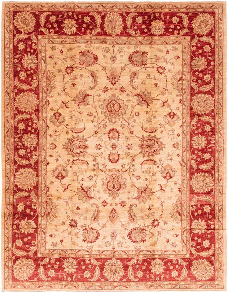 Detail image of 10' 11 x 14' 9 Hand Knotted Peshawar Ziegler Rug