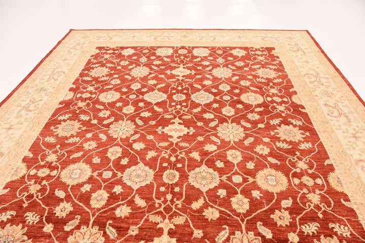9' 10 x 12' 10 Hand Knotted Peshawar Ziegler Rug