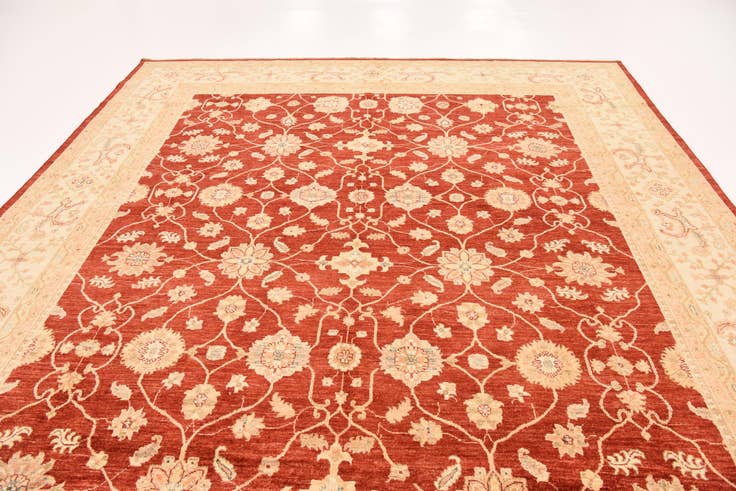 Detail image of 9' 10 x 12' 10 Hand Knotted Peshawar Ziegler Rug