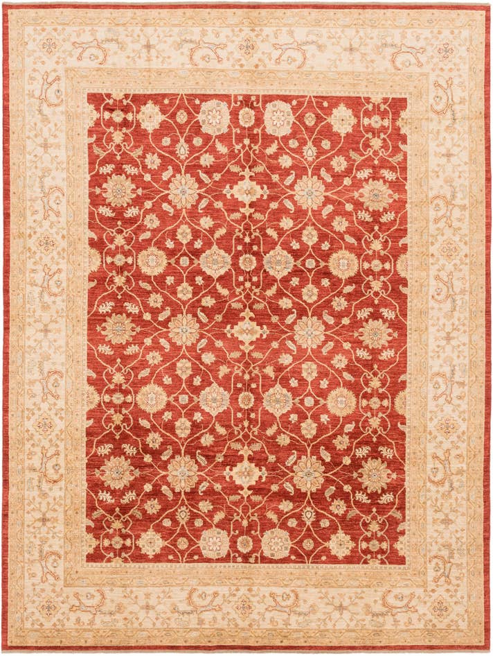 Detail image of 9' 10 x 12' 10 Hand Knotted Peshawar Ziegler Rug